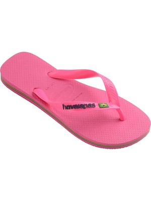 Havaianas Pembe Kadın Plaj Terliği Brasıl Logo Neon