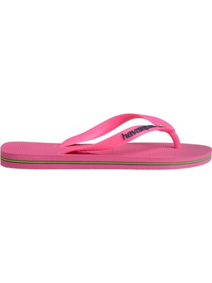 Havaianas Pembe Kadın Plaj Terliği Brasıl Logo Neon