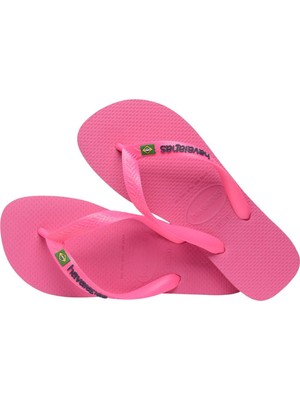 Havaianas Pembe Kadın Plaj Terliği Brasıl Logo Neon