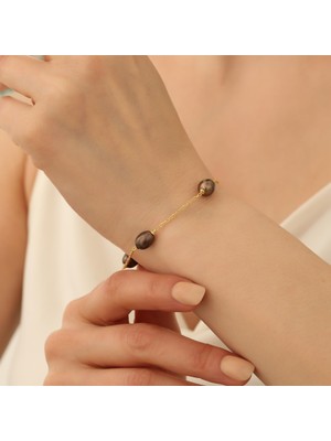 Nox Jewelry 925 Ayar Gümüş Edison Tatlısu Incisi Bileklik-7mm