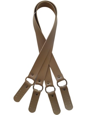 Angel Çanta Aksesuar Haledört Model Suni Deri Çift Sap Vizon Renk Antik Metalli