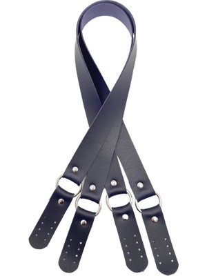 Angel Çanta Aksesuar Haledört Model Suni Deri Çift Sap Lacivert Renk Gümüş Metalli