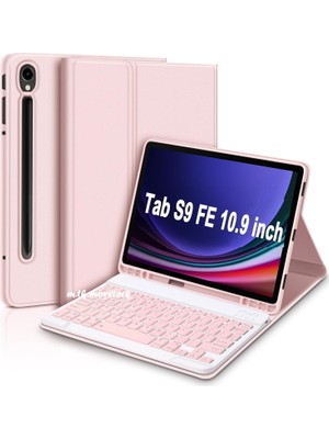M.TK Moveteck Samsung Galaxy Tab S9 / S9 Fe/ S10 Fe/ S10 Lite 10.9 Kablosuz Bluetooth Türkçe Q Klavyeli Tablet Kılıfı X520 X400