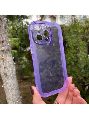 Bumudur Aksesuar iPhone 13 Pro Mor Şeffaf Silikon Kılıf