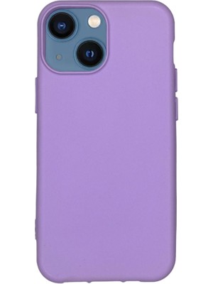 Bumudur Aksesuar iPhone 13 Mini Içi Süet Tasarımı Lila Silikon Kılıf