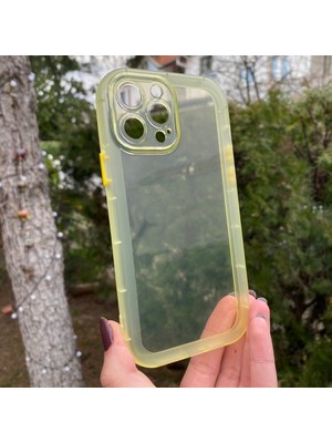 Bumudur Aksesuar iPhone 13 Pro Max Sarı Şeffaf Silikon Kılıf