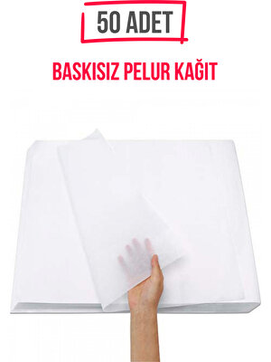 Netsan Etiket 50 Adet 50X70CM Baskısız Pelur Kağıdı - Hediye Kağıdı