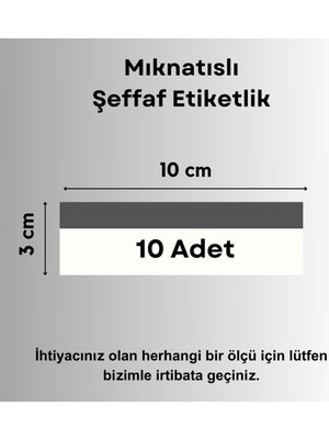 Şeffaf Etiket 10 Adet Pvc Magnet Etiketlik 10x3 cm Mıknatıslı Raf Etiket Cebi Şeffaf Ürün Etiketliği Isimlik Mıknatıslı Etiketlik Cep