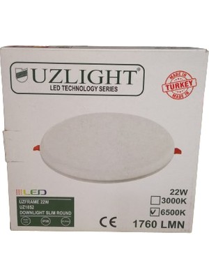 Uzlıght  22W LED Panel Ayarlı Sıva/altı 6500K Beyaz Işık 1760 Lümen