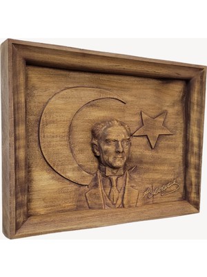 Bkmz Shop Mustafa Kemal Atatürk Oyma Ahşap Tablo