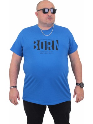 Moc Grande Mocgrande Erkek Büyük Beden Sıfır Yaka Tişört Born 24143 Saks