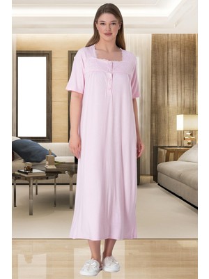 Mecit Pijama Mecit 6049 Pembe Büyük Beden Kadın Gecelik