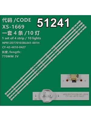Weko 6241 36943X4 8D42-DNDL-M7410C NPB12D770103BL041-001H CY-42-4X10-0427 4 Adet LED Bar