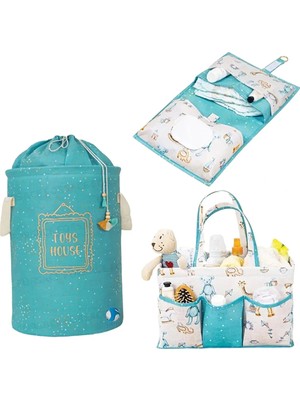 Nisahometeks Baby 3lü Set (Bebek Bakım Çantası,bebek Alt Bakım Çantası,bebek Çirli Çamaşır & Oyuncak Sepeti )
