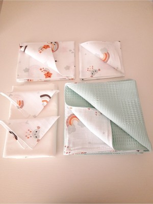 Heybe Home Waffle / Müslin Bebek Pike Takımı