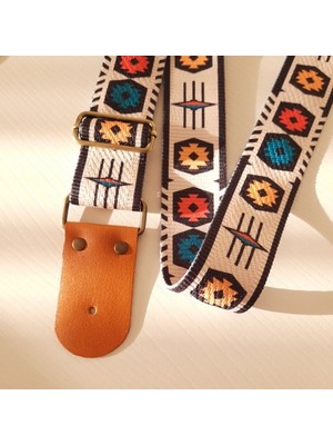 Heybe Home Müzikal Askılık Seti/ Elektro Askılık Seti / Bass Askılık Seti/   120 cm Ayarlanabilir Tokalı  Sap ,deri Uç ve Adaptörü) - Kahverengi