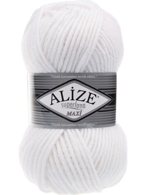 Alize 5 Adet Alize Superlana Maxi 55 Beyaz