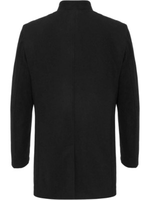 Süvari Hakim Yaka Regular Kalıp Düz Kaban