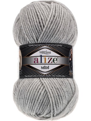 Alize 5 Adet Alize Superlana Midi 208 Açık Gri