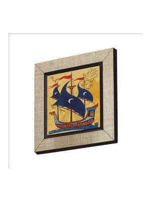 Sadrazam Osmanlı Yelkenlisi Minyatür Baskılı Mdf MAGNETKRT-120BUZDOLABI Süsü