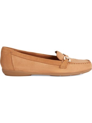 Geox Kadın Camel Annytah Moc Süet Deri Loafer D84BMA00021C5006