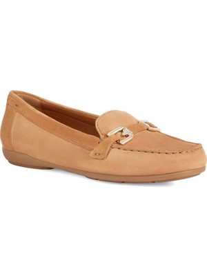 Geox Kadın Camel Annytah Moc Süet Deri Loafer D84BMA00021C5006