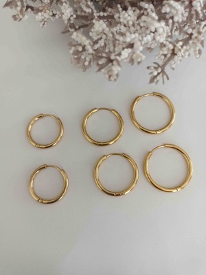 Jupiter Jewellery Çelik 1. 5 mm Kalınlığında Halka 6 Lı Set Küpe