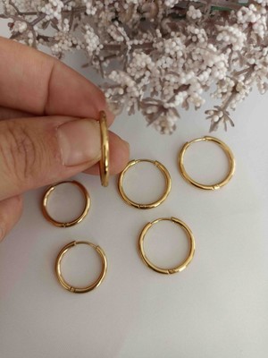 Jupiter Jewellery Çelik 1. 5 mm Kalınlığında Halka 6 Lı Set Küpe