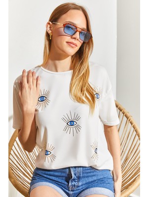 Shade Göz Desenli Penye Tshirt