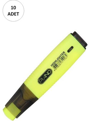 Piano 10 Adet Pıano Fosforlu Diamond Kalem KLM-001 Sarı 10LU