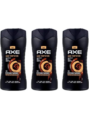 Axe Dark Temptation 3in1 Erkek Duş Jeli 250 ml 3lü Set Ferahlatıcı Koku ile