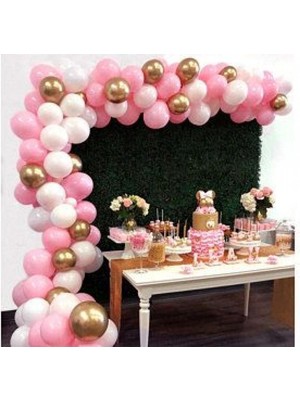 Kidspartim Pembe Beyaz Balon Zincir Seti