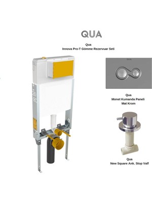 İdevit Alfa Kanalsız Asma Klozet+Qua Innova Pro-T Gömme Rezervuar Seti