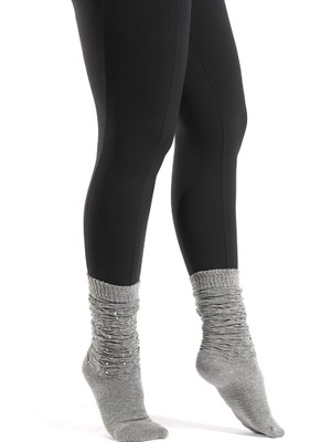 Muse Of Socks Fully Caldo Gri Kaydırmaz Spor Çorap