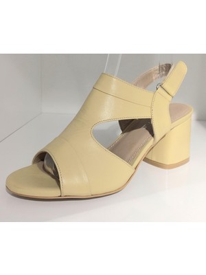 Bags Shoes Nish N312 Kadın Hakiki Deri Yazlık Topuklu Ayakkabı