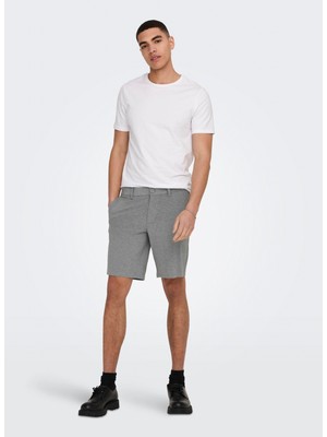Only & Sons Chino Şort, Xl, Gri Melanj