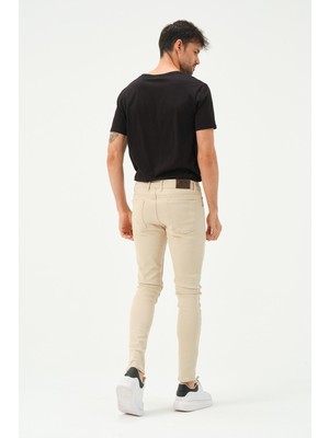 Polo State Erkek Jogger Kot Pantolon Ekru