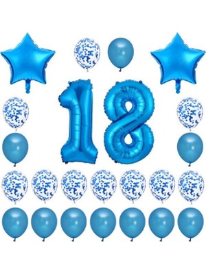 Kidspartim 18 Yaş Mavi Balon Seti