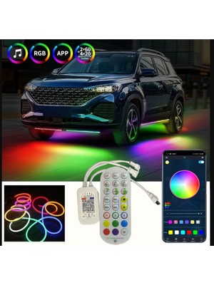 Qstar Araç Ledi Neon Renk Rgb LED Animasyonlu LED 5 Metre