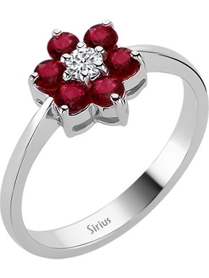 Sirius Yakut ve Pırlanta Taşlı Papatya Yüzük 0417R0210