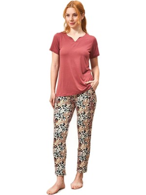 Pjs Kadın Bordo Pijama Takımı 25176