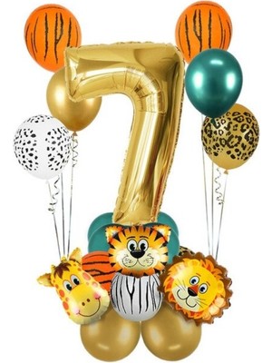 Kidspartim 7 Yaş Gold Safari Temalı Balon Seti