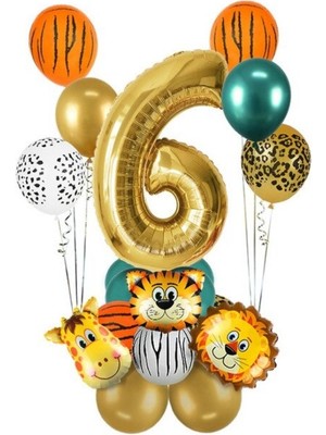 Kidspartim 6 Yaş Gold Safari Temalı Balon Seti