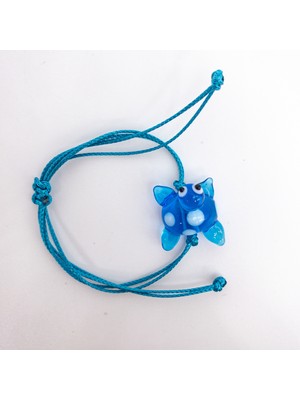 Hanecambaz Murano Cam Mavi Karetta Bileklik