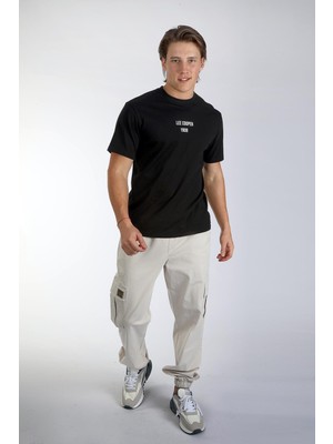 Lee Cooper Artaud Erkek %100 Pamuk O Yaka T-Shirt Siyah