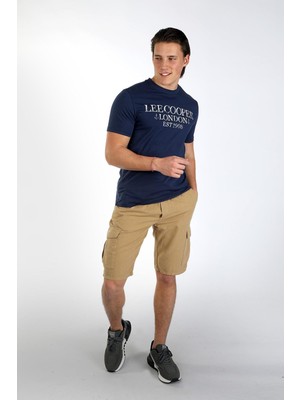 Lee Cooper Cador Erkek %100 Pamuk O Yaka T-Shirt Lacivert