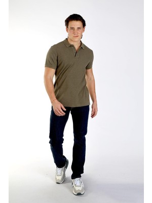Lee Cooper Miles Erkek %100 Pamuk Pike Polo Yaka T-Shirt Haki