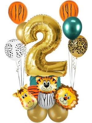 Kidspartim 2 Yaş Gold Safari Temalı Balon Seti