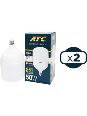 Atc LED Bulb Ampul 50 W Beyaz Işık 2 Li