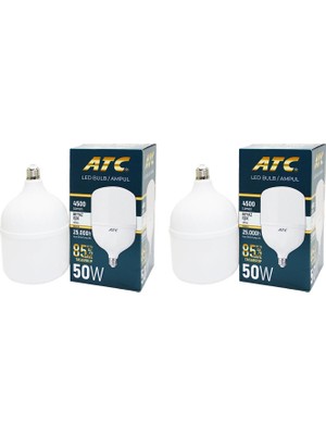 Atc LED Bulb Ampul 50 W Beyaz Işık 2 Li